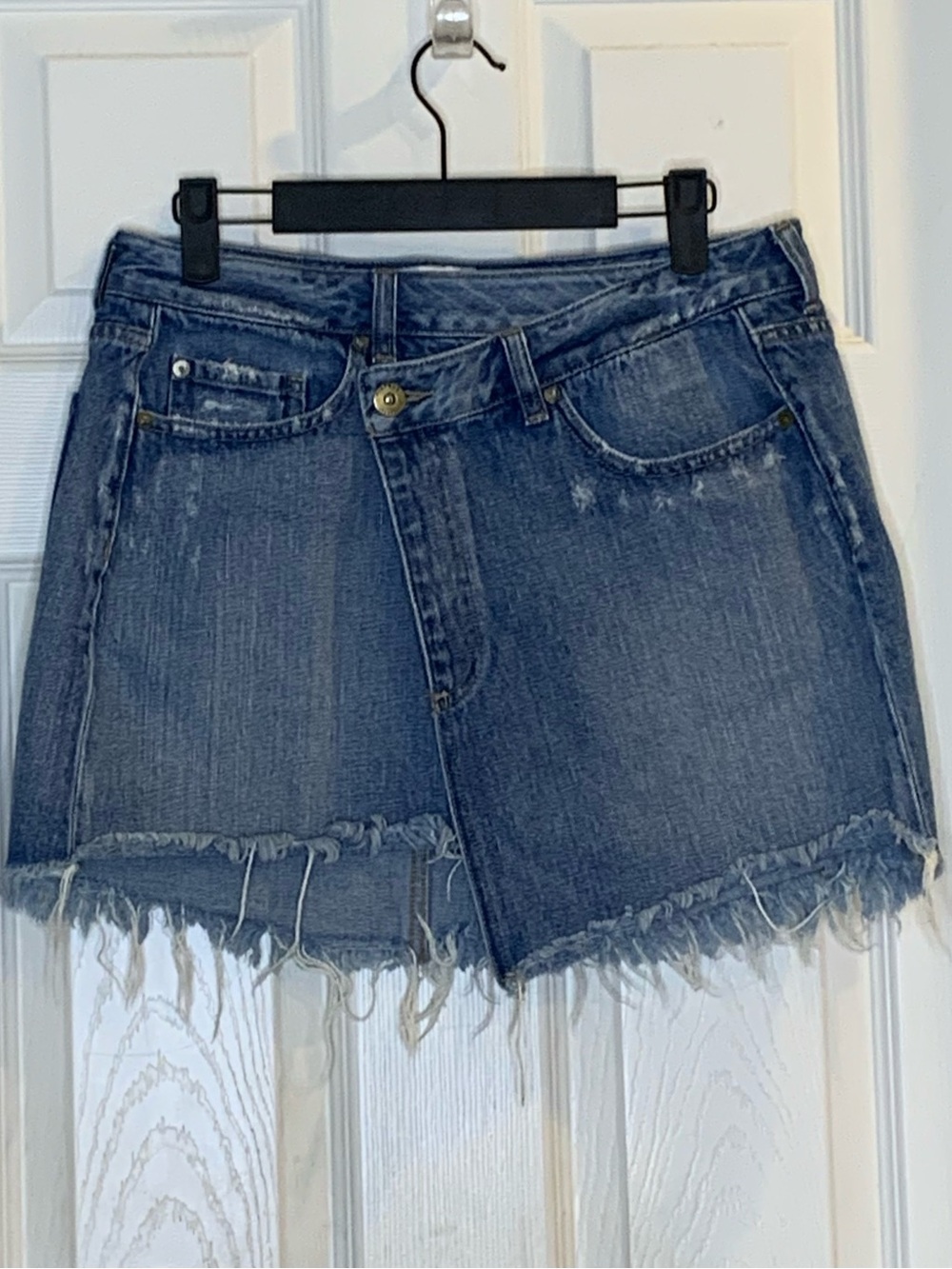 Pistola Asymmetrical Denim Mini Skirt Size 28/6